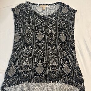 Michael Kors Black and White Patterned Women's Top